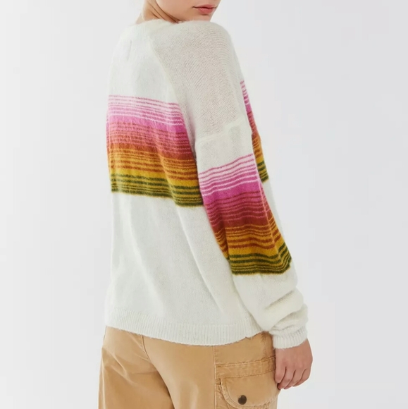 New UO Striped Brushed Sweater - Picture 2 of 5